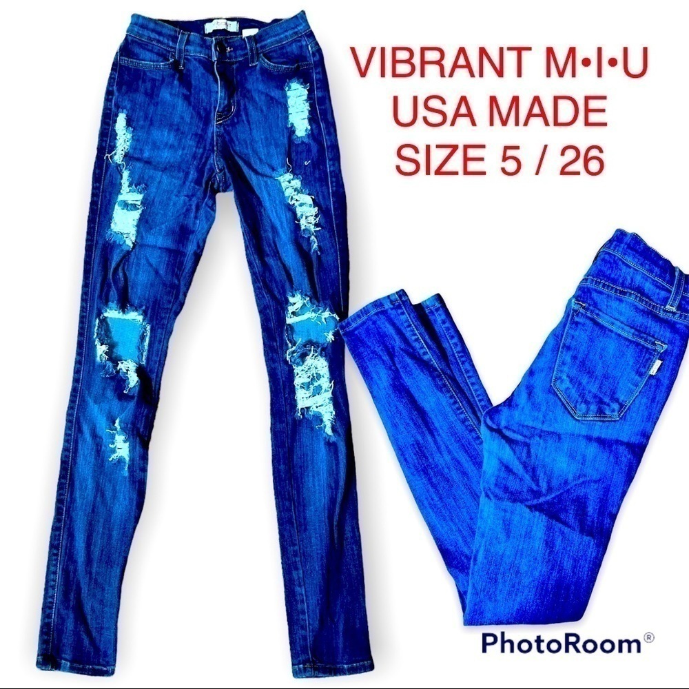 Vibrant Miu Distressed Skinny Jeans Size 5 26